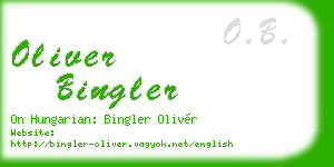 oliver bingler business card